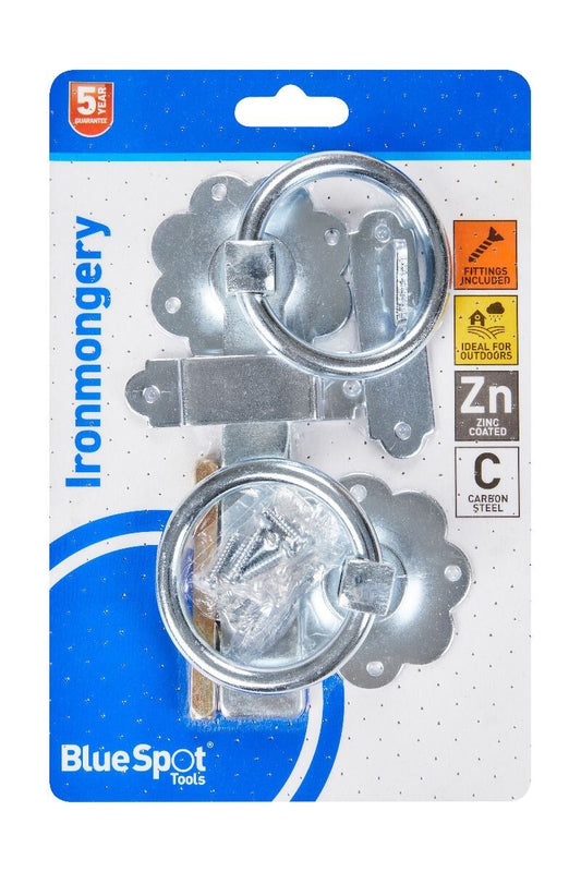 Blue Spot Tools Ironmongery 50mm Zinc Plated Suffolk Latch bsp78020