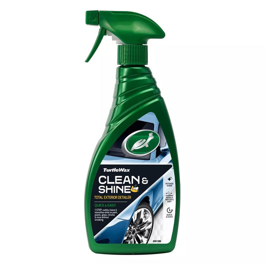 Turtle Wax Quick Easy Clean & Shine Detailer Waterless Car Wash Wax Spray 500ml