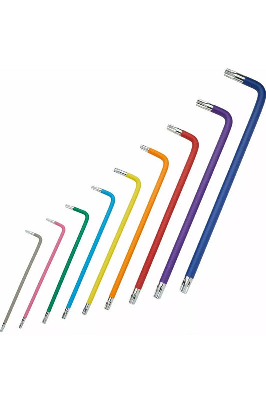 15302 BlueSpot 9 PCE Extra Long Colour Coded Tamper Torx Key Set (T10-T50)