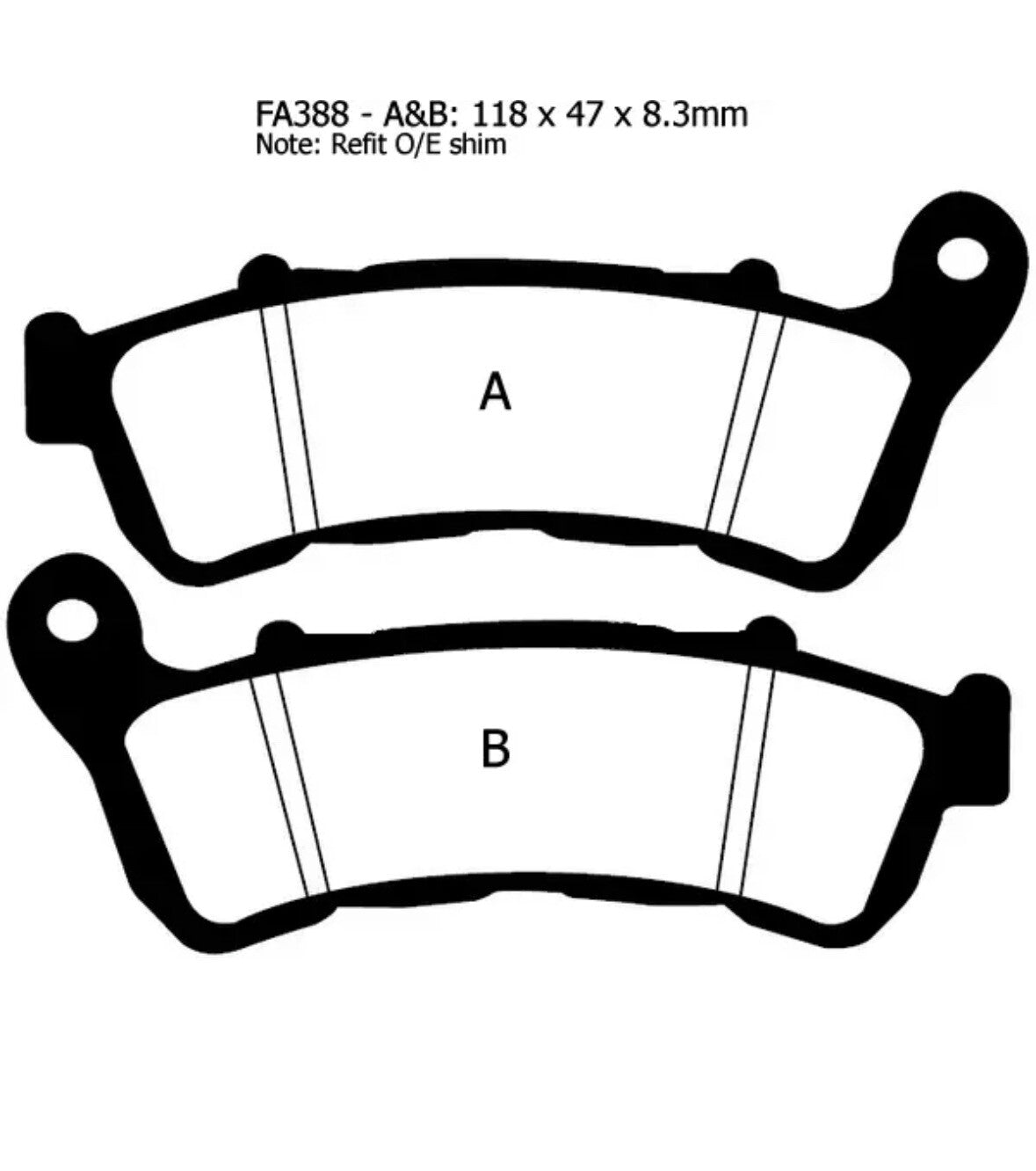 EBC/FA388HH Sintered Brake Pads (Rear) for Honda CBF1000 (ABS models) 2006-2015