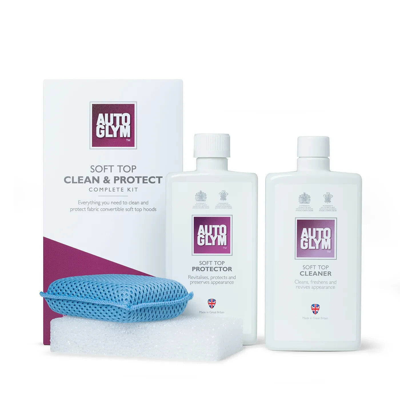 Autoglym Convertible Soft Top Clean & Protect Complete Car Cleaning Kit, 4 Pcs
