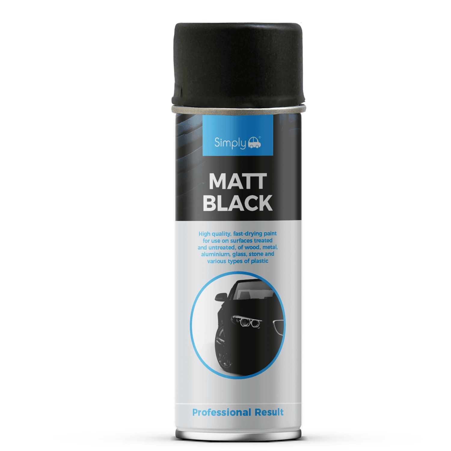 500ml SIMPLY Car Spray Paint Aerosol Cans Professional MATT BLACK SP-021
