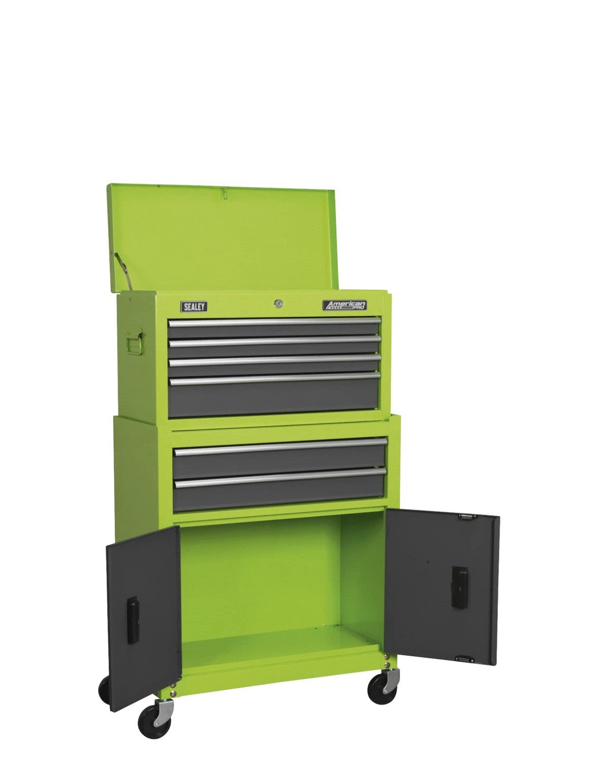 Sealey Topchest Rollcab 6 Drawers W/Ball Bearing Runners Hi-Viz AP2200BBHV