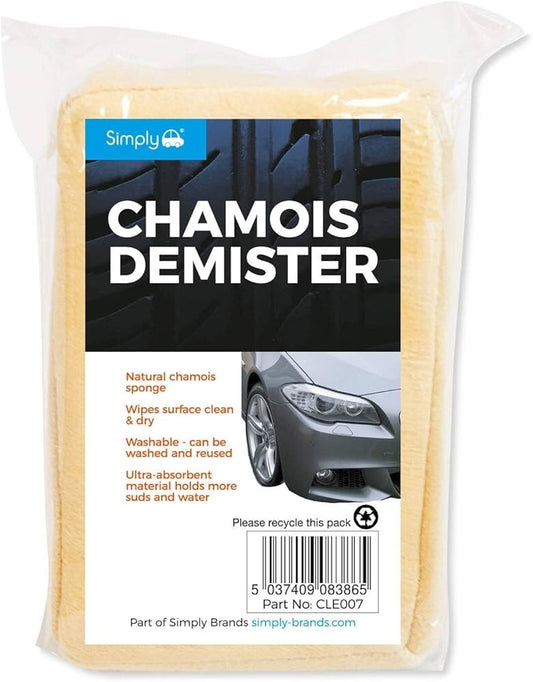Simply CLE007 Car Wash Clean and Dry Natural Chamois Sponge, Cream, One Size