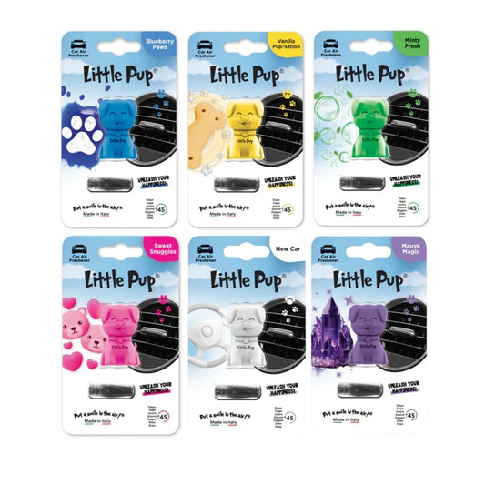6x Little Pup Scents 3D Gel Vent Clip Car Air Freshener Freshner - Assorted