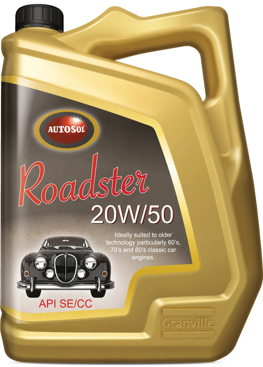 Autosol Roadster 20w50 Classic Car Engine Oil SAE 20/50 Grade 5 Litre 0392