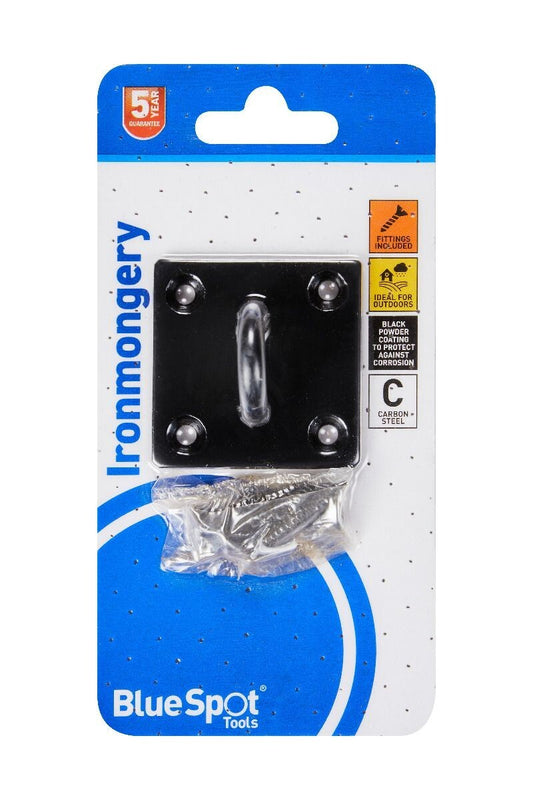Blue Spot Tools 50mm x 50mm Black Powder Coated Staple on Plate bsp78071