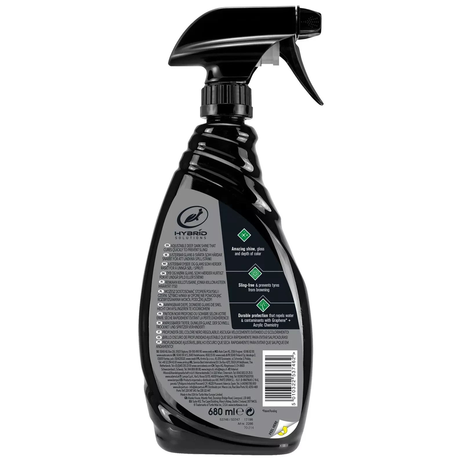 Turtle Wax Hybrid Solutions Graphene Acrylic Tyre Shine Spray Coating 680ml