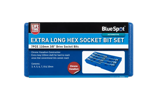 7 Piece Extra Long Torx Socket 3/8" Bit Set Extra-Long 110mm Shaft 01516