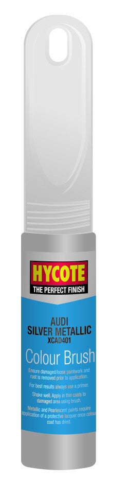 Hycote Colour Touch Up Brush Paint XCAD401 Audi Silver (Metallic) 12.5ml