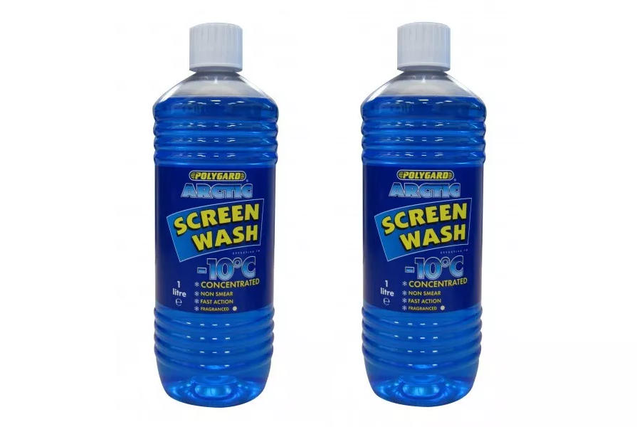 2x 1Litre Polygard Arctic 2L Windscreen Scented  Screen Wash -20C Concentrate 2L