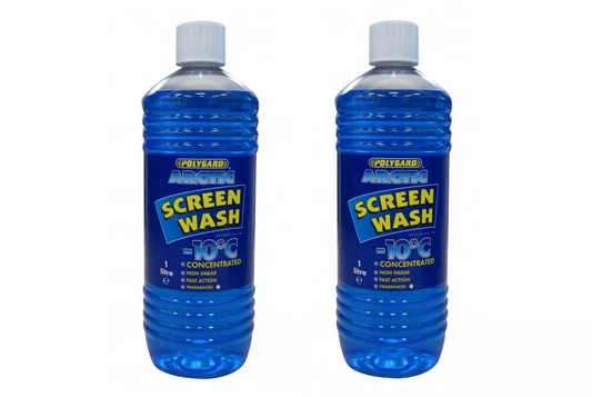 2x 1Litre Polygard Arctic 2L Windscreen Scented  Screen Wash -20C Concentrate 2L