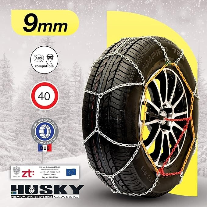 Husky premium Snow Chains – Brand New 9mm size 165-80 to 195-45 husad50
