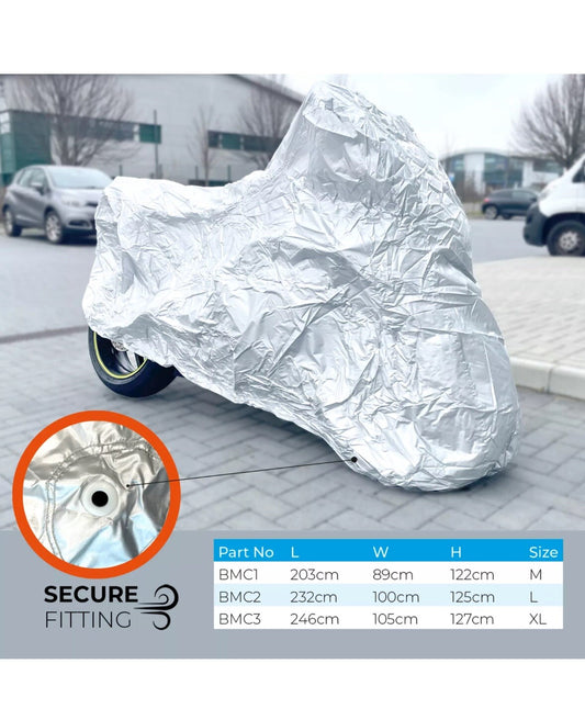 Universal Motorcycle Cover Water Resistant Elastic, Snow, Ice Sun, Protector XL