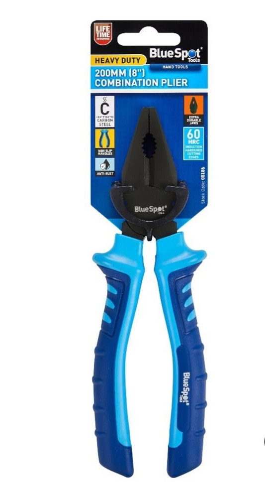 BlueSpot - 200mm (8") Combination Plier, Heavy Duty, Carbon Steel