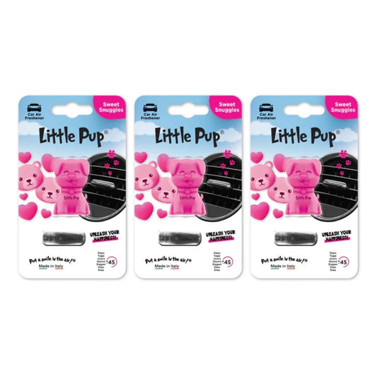 3x Little Pup Scents 3D Gel Vent Clip Car Air Freshener Freshner - Sweet Snuggle