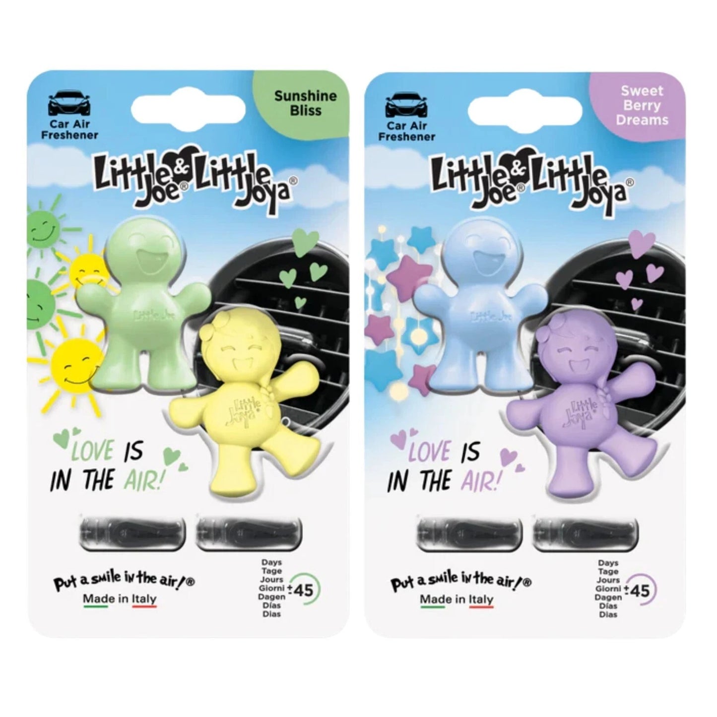 4 Pk Little Joe & Joya Love Edition Vent Air Freshener Sunshine & Berry Scent