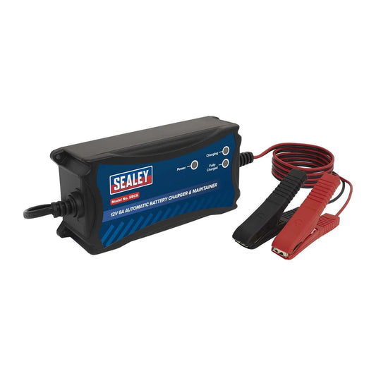 Sealey SBC6 12V 6A Fully Automatic Battery Charger Car Van Maintenance