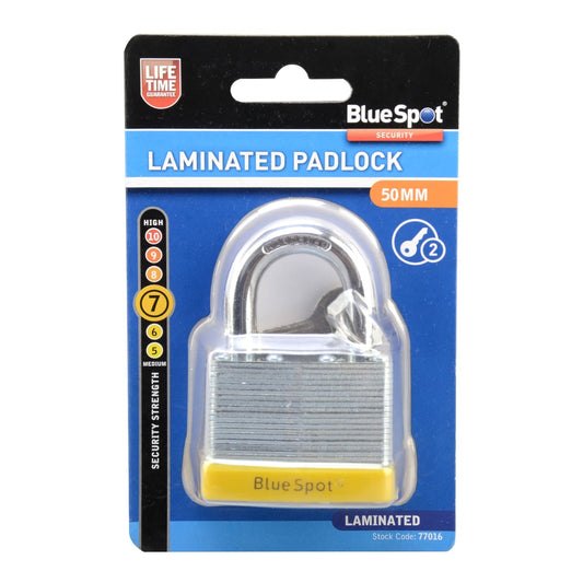 BlueSpot 50mm Laminated Padlock With 2 Keys 77016
