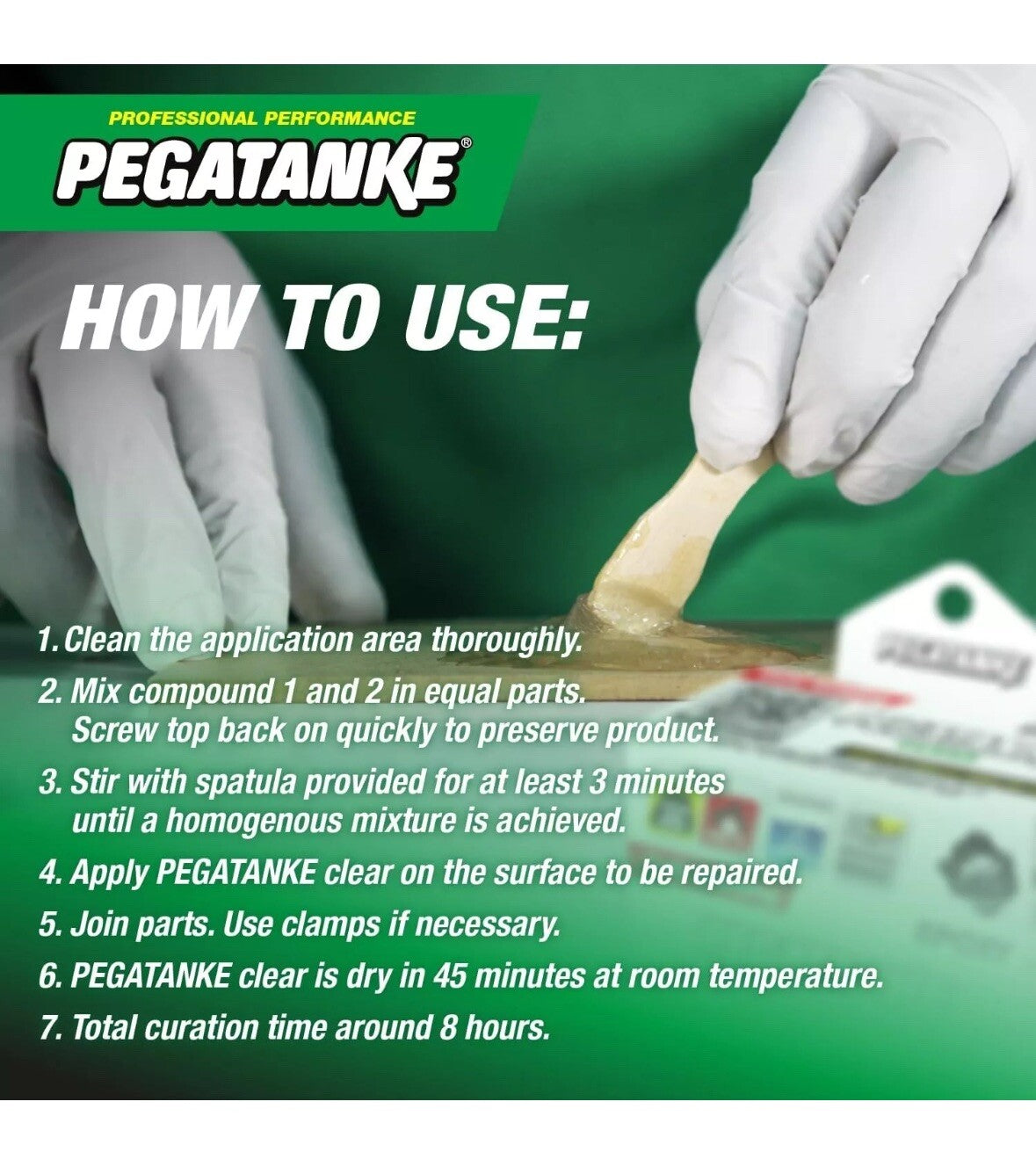 Pegatanke CLEAR Professional Cold Weld 2 Part Super Strong Epoxy Resin Glue
