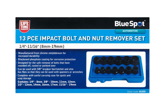 BlueSpot  Impact Bolt and Nut Remover Set 01555