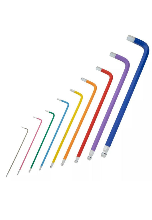 15301 BlueSpot Extra Long Colour Coded Ball End Metric Hex Key Set 9pc 1.5-10mm