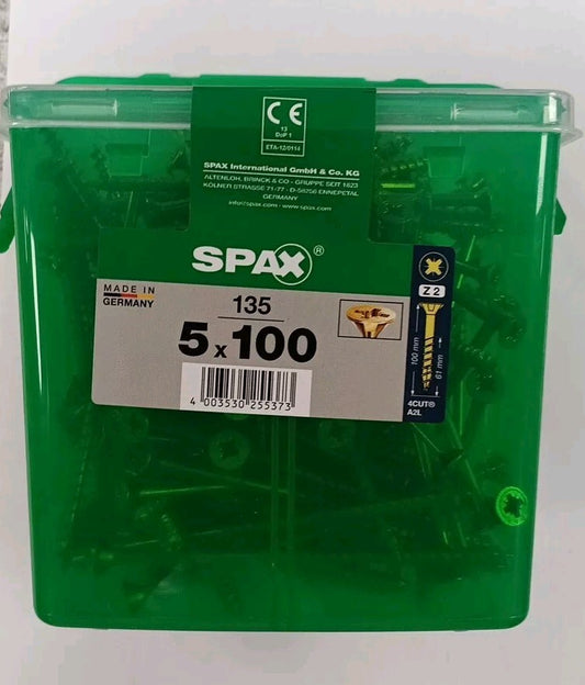 Spax S Self Countersinking Pozi Wood Screws Handy Tub 5mm 100mm Pack of 135