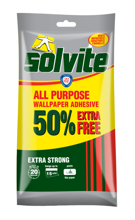 Solvite All Purpose Wallpaper Paste Extra Strong Adhesive Easy Mix Wallpaper Glu