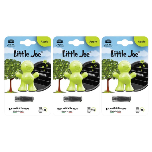 3x Little Joe Scents 3D Gel Vent Clip Car Air Freshener Freshner - Green Apple