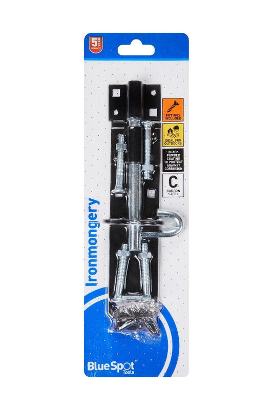 Blue Spot Tools Ironmongery 150mm Black Powder Coated Brenton Bolt bsp78011