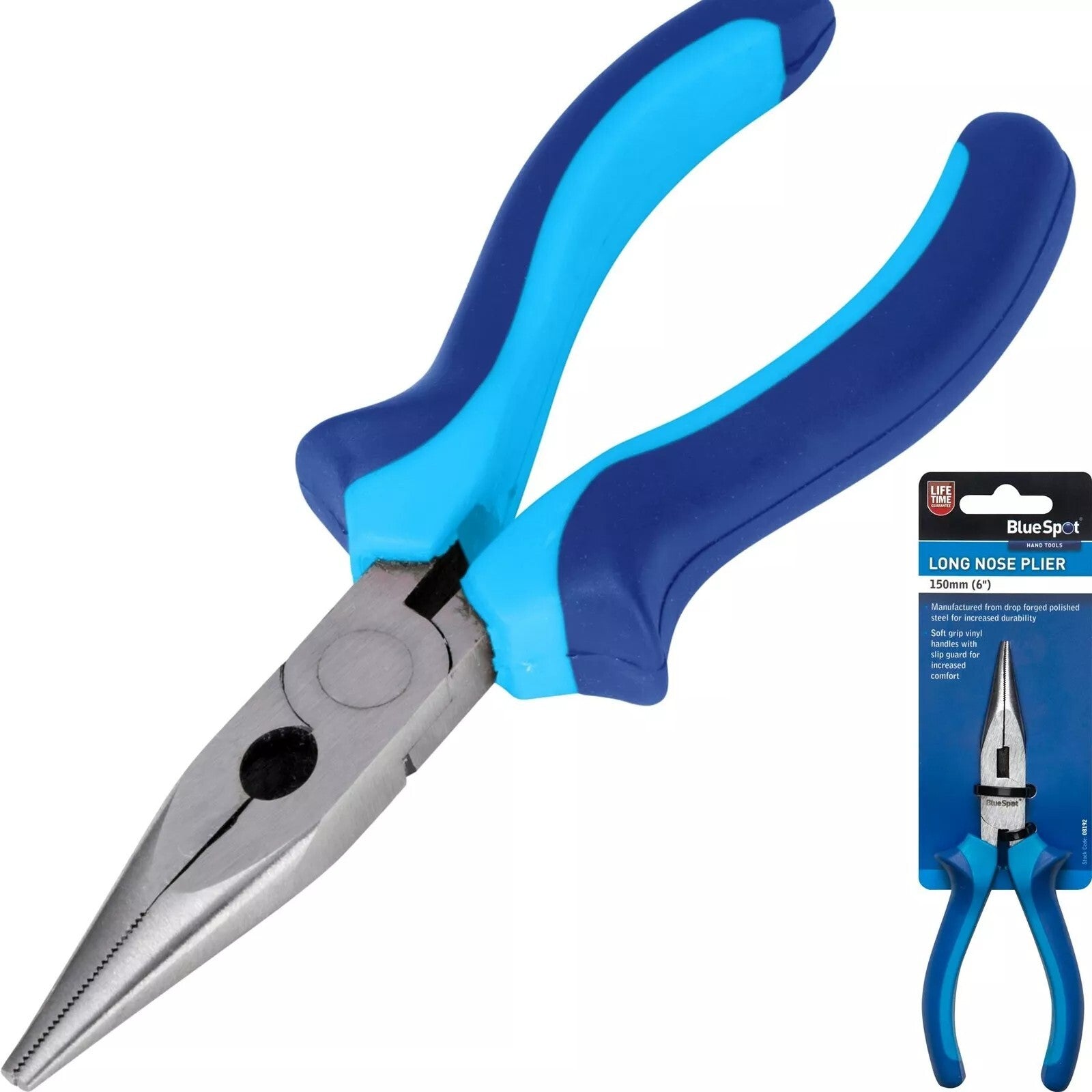 BlueSpot 150mm Long Nose Pliers Needle Pinch Nosed Wire Cutters Tool 6"