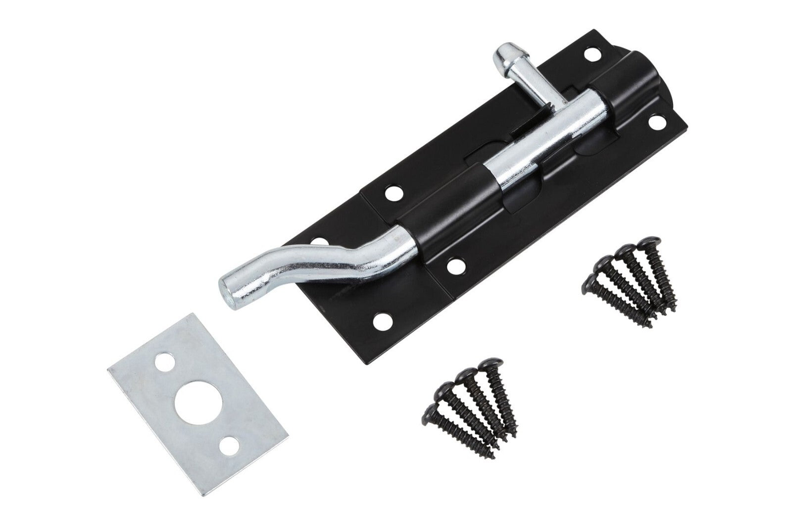 Blue Spot Tools Ironmongery 100mm Black Powder Coated Necked Tower Bolt bsp78059