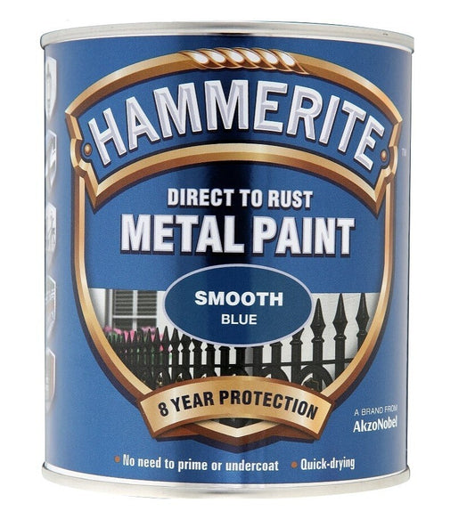 Hammerite - Smooth Direct To Rust Metal Paint - All Colours -5 Year Protection