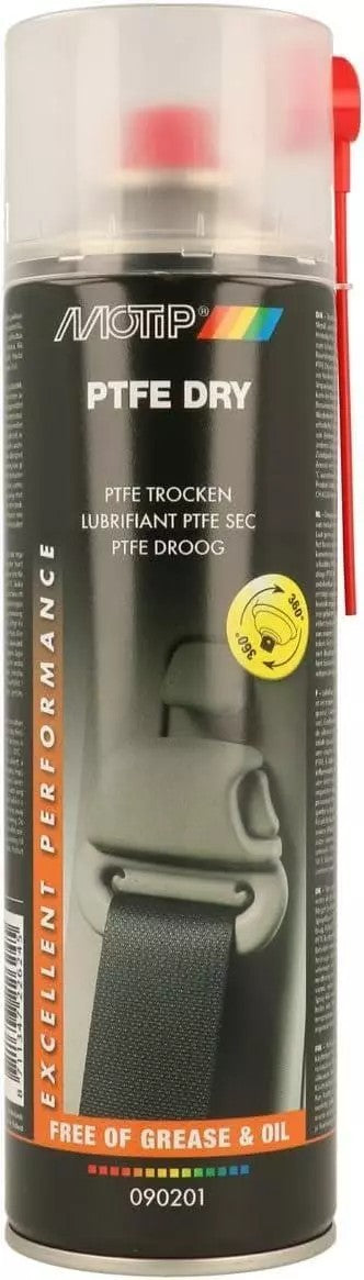Motip PTFE Dry Spray, Dry Lubricant, Leaves No Grease or Residues - 500 ml