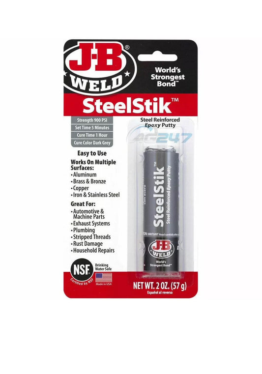 JB Weld SteelStik Steel Stik Iron Copper Brass Aluminium Repair Epoxy Putty Bond