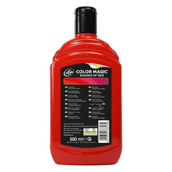 Turtle Wax Color Magic Car Paintwork Polish Restores Scratches Faded 500ml Red
