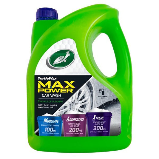 Turtle Wax 53284 M.A.X. Power Car Wash Shampoo Car Care Removes Car Wax 4L