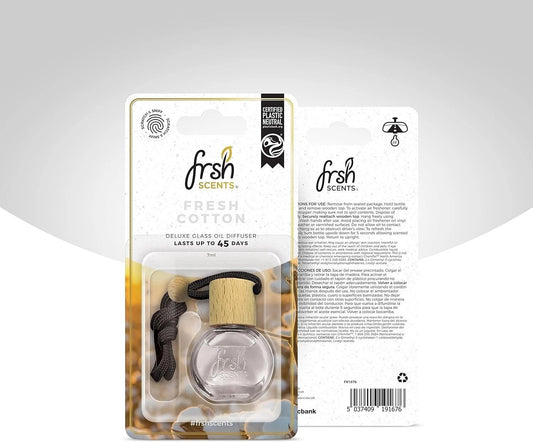 Fresh Cotton Scent Hanging Deluxe Glass Bottle Air Freshener - Oil Diffuser