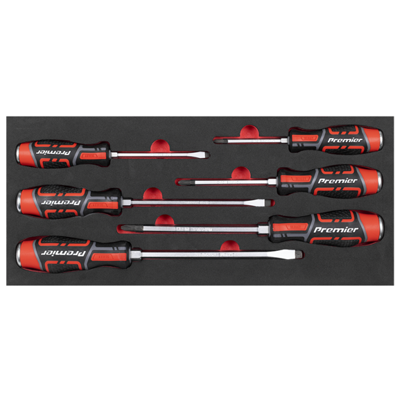 Sealey Hammer-Thru Screwdriver Set with Tool Tray 6pc