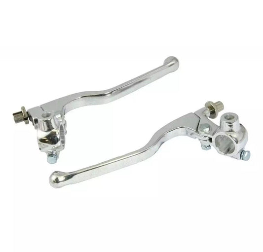 Bike It Universal Motorcycle Lever Assembly Long Chrome (With Mirror Boss) Pair