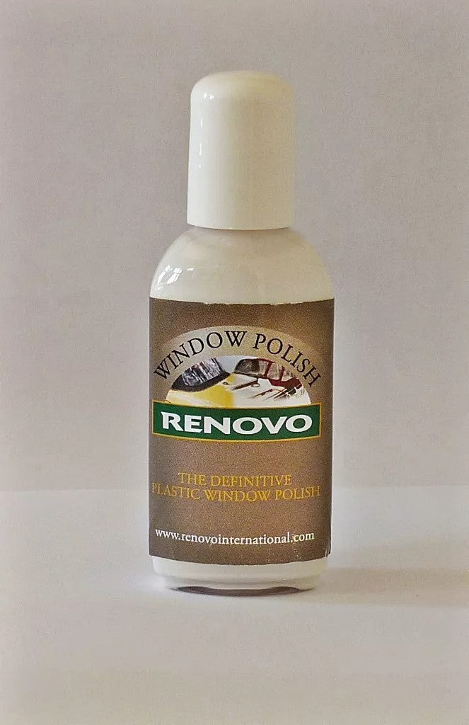 RENOVO Plastic Window Polish Ultra Clear - 50ml Bottle - Convertible soft top.