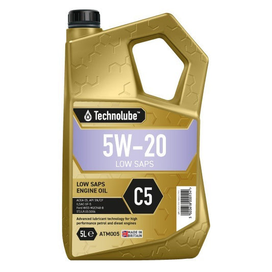 Technolube Fully Synthetic 5W-20 C5 Low SAPS Engine Oil - 5L