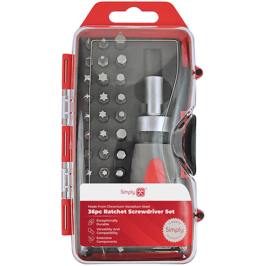 Simply Tools BSCR01 36 in 1 Precision Ratchet Screwdriver Set, Variety Range... 