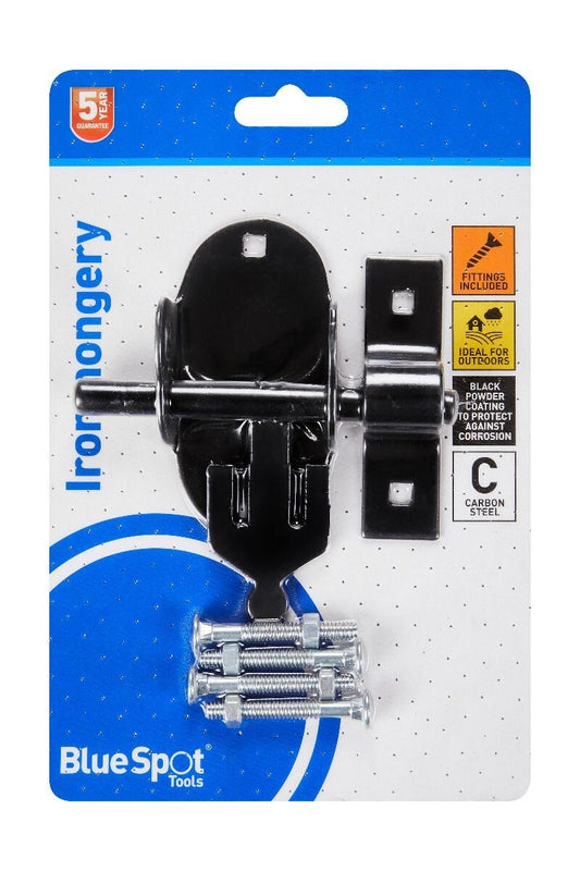 Blue Spot Tools 100mm Black Powder Coated Oval Pad Bolt bsp78073