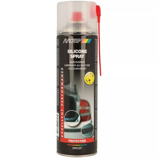 Motip PlastiKote Pro Silicone Spray 500ml Prevents drying of rubber parts