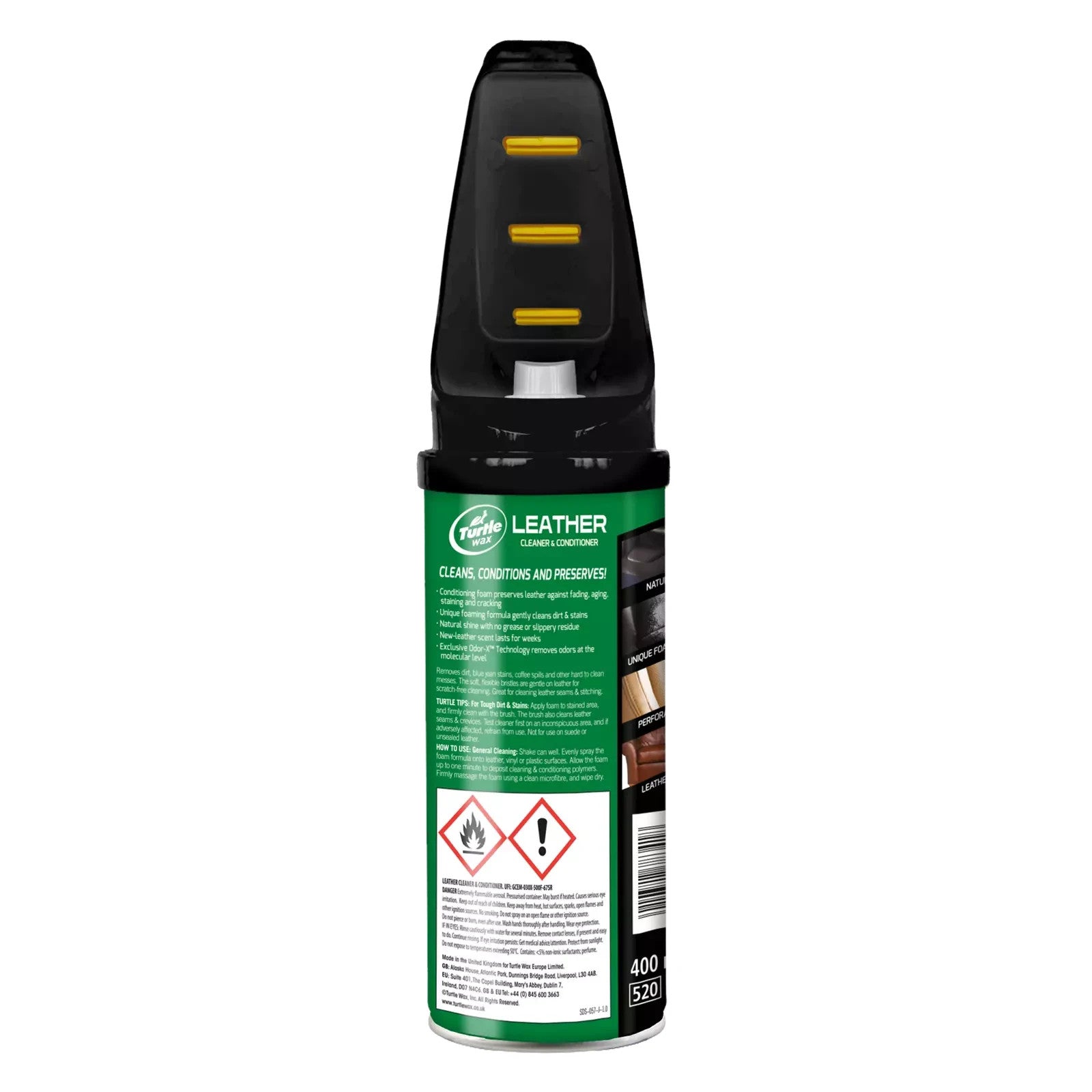 Turtle Wax Power Out Car Interior Leather Cleaner, Conditioner & Preserves 400ml