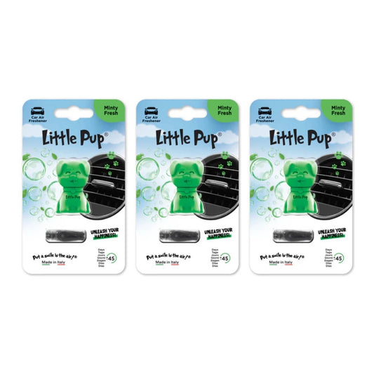 3x Little Pup Scents 3D Gel Vent Clip Car Air Freshener Freshner - Minty Fresh