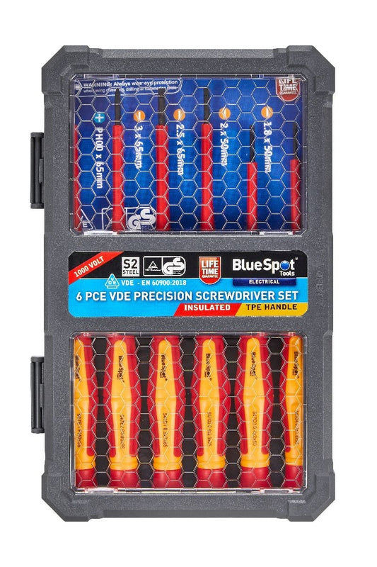6pc VDE Precision Screwdriver Set | 1000V Insulated S2 Steel Tools 12628