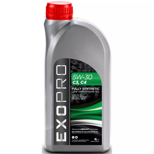 Engine Oil 5W-30 C3 C4 Fully Synthetic Low SAPS 5W30 - 1L 1 Litre - EXOPRO