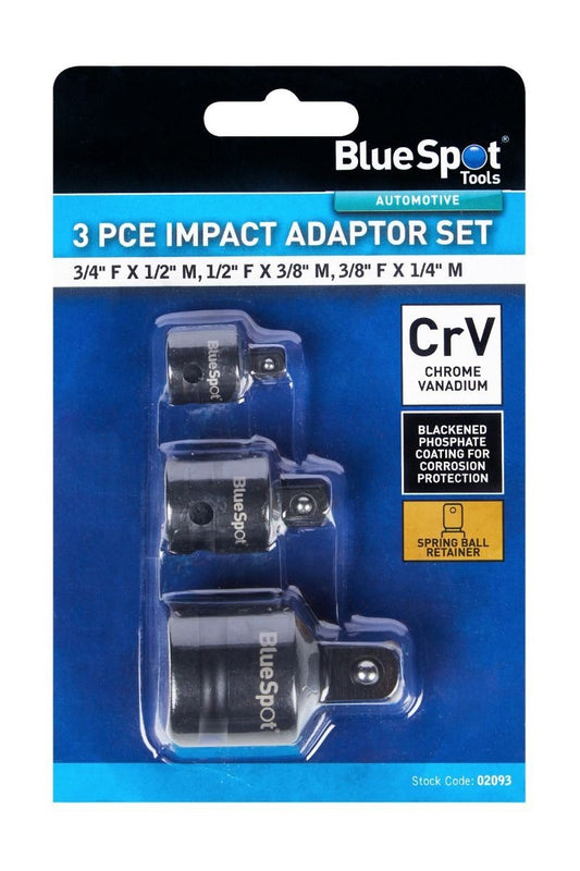 BlueSpot 3pc Impact Socket Converter Reducer Adapter Set 1/2" 3/8" 3/4" 02093